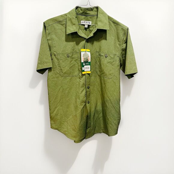 Orvis Short Sleeve Mens Tech Shirt Army Green Classic Collection Size S NWT - Picture 1 of 8